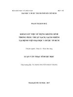 Nghiên cứu Khảo sát việc sử dụng kháng sinh trong phẫu thuật sạch, sạchnhiễm tại Bệnh viện Đại học Y Dược Tp.HCM