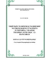 Thiết kế câu hỏi trắc nghiệm dùng trong khâu củng cố phần VI - Tiến hoá, Phần VII - Sinh thái học, Sinh học 12 - Ban cơ bản