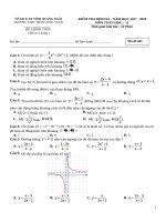 Đề kiểm tra toán trắc nghiệm 12 năm học 2017, 2018 có đáp án