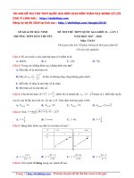 Đề thi 2018  THPT hàn thuyên – bắc ninh   lần 1   file word có lời giải chi tiết 