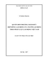 Quyền đơn phương chấm dứt hợp đồng lao động của người lao động theo pháp luật lao động việt nam 