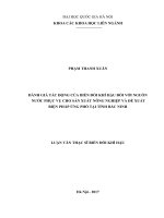 Đánh giá tác động của biến đổi khí hậu đối với nguồn nước phục vụ cho sản xuất nông nghiệp và đề xuất biện pháp ứng phó tại tỉnh bắc ninh 