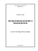 Thực trạng thi hành pháp luật bảo hiểm y tế trên địa bàn tỉnh phú thọ 