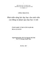 Phát triển năng lực dạy học cho sinh viên cao đẳng sư phạm qua dạy học vi mô