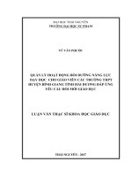 Quản lý hoạt động bồi dưỡng năng lực dạy học cho giáo viên các trường trung học phổ thông huyện Bình Giang, tỉnh Hải Dương đáp ứng yêu cầu đổi mới giáo dục (LV thạc sĩ)
