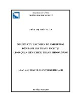 Nghiên cứu các nhân tố ảnh hưởng đến đánh giá thành tích tại UBND quận liên chiểu, thành phố đà nẵng
