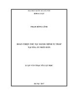 Hoàn thiện thủ tục hành chính tư pháp tại tòa án nhân dân 