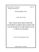 Thực trạng hoạt động chăm sóc người bệnh tại Bệnh viện Đa khoa khu vực huyện Hoàng Su Phì tỉnh Hà Giang và đề xuất giải pháp (LV thạc sĩ)