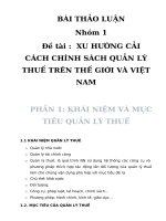 Xu hướng cải cách chính sách quản lý thuế trên thế giới và Việt Nam