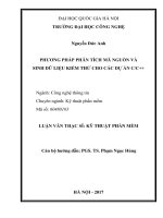 Phương pháp phân tích mã nguồn và sinh dữ liệu kiểm thử cho các dự án CC++ (tt) 