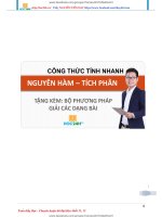 CÔNG THỨC GIẢI NHANH NGUYÊN HÀM TÍCH PHÂN
