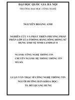 Nghiên cứu và phát triển phương pháp phân lớp lúa ở đồng bằng sông hồng sử dụng ảnh vệ tinh landsat 8 (tt) 