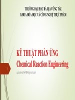 KỸ THUẬT PHẢN ỨNG Chemical Reaction Engineering