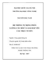 Hệ thống tự động phân luồng câu hỏi và giải đáp yêu cầu trực tuyến (tt) 