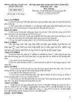 Đề Đáp án HSG Sinh học lớp 9 năm 2017 2018