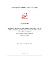 Hoạt động marketing hỗn hợp đối với dịch vụ giải trí media của công ty phần mềm và truyền thông VASC trên mạng vinaphone (tt) 