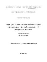 Hiệu quả tuyên truyền pháp luật cho cán bộ, đảng viên trên báo điện tử ở Việt Nam hiện nay (tt)