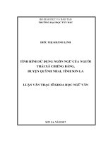 Tình hình sử dụng ngôn ngữ của người thái xã chiềng bằng, huyện quỳnh nhai, tỉnh sơn la 
