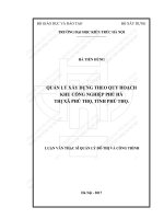 Quản lý xây dựng theo quy hoạch khu công nghiệp phú hà, thị xã phú thọ, tỉnh phú thọ (tt) 