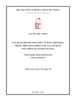 Ứng dụng phương pháp thẻ điểm cân bằng (BSC) trong xây dựng, giao và thẩm định kế hoạch sản xuất kinh doanh tại tập đoàn viễn thông quân đội (viettel) (tt) 