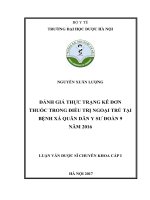 Đánh giá thực trạng kê đơn thuốc trong điều trị ngoại trú tại bệnh xá quân dân y sư đoàn 9 năm 2016 