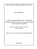 Lý thuyết bản đồ chiến lược và thẻ điểm cân bằng tổ chức ứng dụng tại công ty dịch vụ viễn thồn vinaphone (tt) 