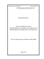 Quản lý hệ thống cấp nước thành phố rạch giá, tỉnh kiên giang thích ứng với biến đổi khí hậu, nước biển dâng và xâm nhập mặn (tt) 