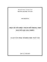 Một số tín hiệu thẩm mĩ trong thơ nguyễn quang thiều 