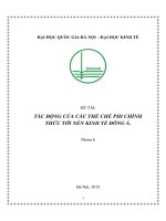 TIỂU LUẬN tác ĐỘNG của các THỂ CHẾ PHI CHÍNH THỨC tới nền KINH tế ĐÔNG á