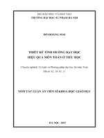 THIẾT kế TÌNH HUỐNG dạy học HIỆU QUẢ môn TOÁN ở TIỂU học (tt) 