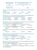 Đề thi thử Tiếng Anh THPT Quốc gia mới nhất 2018