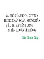 VAI TRÒ CỦA PROCALCITONIN TRONG CHẨN ĐOÁN, HƯỚNG DẪN ĐIỀU TRỊ VÀ TIÊN LƯỢNG NHIỄM KHUẨN HỆ THỐNG