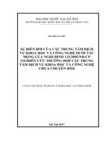 Sự biến đổi của các trung tâm dịch vụ khoa học và công nghệ dưới tác động của nghị định 1152005nđ CP (nghiên cứu trường hợp các trung tâm dịch vụ khoa học và công nghệ tại hà nam 
