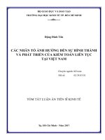 Các nhân tố ảnh hưởng đến sự hình thành và phát triển của kiểm toán liên tục tại việt nam (tt) 