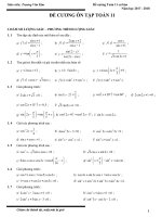 ĐỀ CƯƠNG ôn tập môn TOÁN lớp 11 học kì i cơ bản  năm 2018