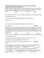 HỆ THỐNG BÀI TẬP TRẮC NGHIỆM HAY VÀ KHÓ NGUYÊN PHÂN, GIẢM PHÂN