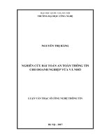 NGHIÊN CỨU BÀI TOÁN AN TOÀN THÔNG TIN CHO DOANH NGHIỆP VỪA VÀ NHỎ (Luận văn thạc sĩ)