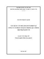 Xây dựng văn hóa doanh nghiệp tại công ty cổ phần vinafaco trong quá trình hội nhập quốc tế 