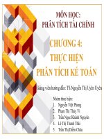 Thuyết trình môn phân tích tài chính chương 4 thực hiện phân tích kế toán 