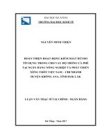 Hoàn thiện hoạt động kiểm soát rủi ro tín dụng trong cho vay hộ trồng cà phê tại ngân hàng nông nghiệp và phát triển nông thôn việt nam – chi nhánh huyện krông ana, daklak