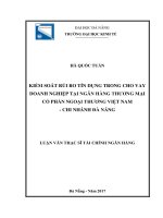 Kiểm soát rủi ro tín dụng trong cho vay doanh nghiệp tại ngân hàng thương mại cổ phần ngoại thương việt nam  chi nhánh đà nẵng