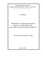 Hiện trạng và những vấn đề đặt ra đối với y tá, điều dưỡng viên cho người cao tuổi tại nhật bản hiện nay 