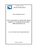 Chất lượng dịch vụ khám chữa bệnh nghiên cứu tại bệnh viện đa khoa thiện hạnh đăk lắk