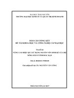 Nâng cao hiệu quả sử dụng nguồn vốn sinh kế của hộ nông dân ở tỉnh Bắc Kạn (NCKH)