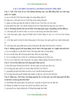 Một số câu hỏi vận dụng cao phần lịch sử thế giới 