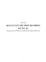 QUẢN LÝ LƯU TRÚ THUÊ TRẢ PHÒNG KÝ TÚC XÁ