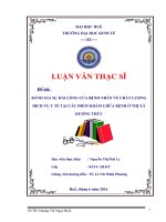 đánh giá sự hài lòng của bệnh nhân về dịch vụ y tế tại TTYT thị xã hương thủy