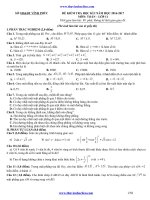 Tổng hợp 10 đề thi học kỳ 1 toán lớp 11 có đáp án 