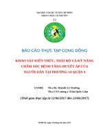 Khảo sát kiến thức, thái độ và kỹ năng chăm sóc bệnh tăng huyết áp của người dân tại phường 14 quận 4