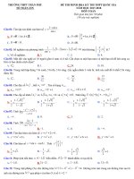 Đề thi thử THPT Quốc gia năm 2018 môn Toán  trường THPT trần phú